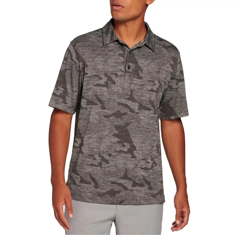 Walter Hagen 11 Majors Grey Camo Jacquard HydroDri Golf Polo L